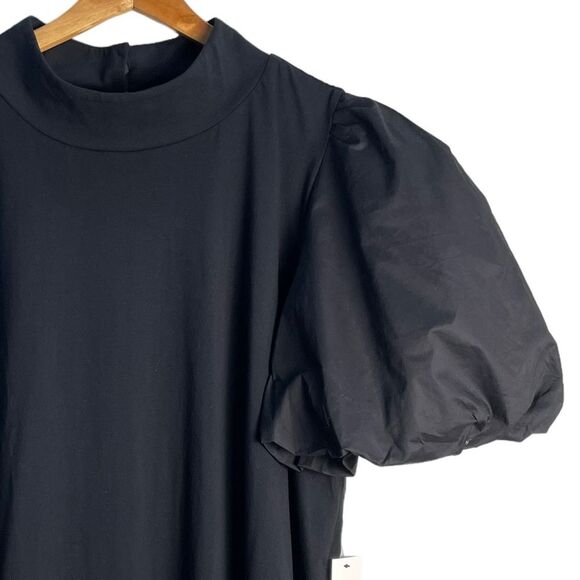 Eloquii‎ Mock Neck Puff Sleeves Mixed Media Mini Dress Black Size 22 NEW - Picture 6 of 11